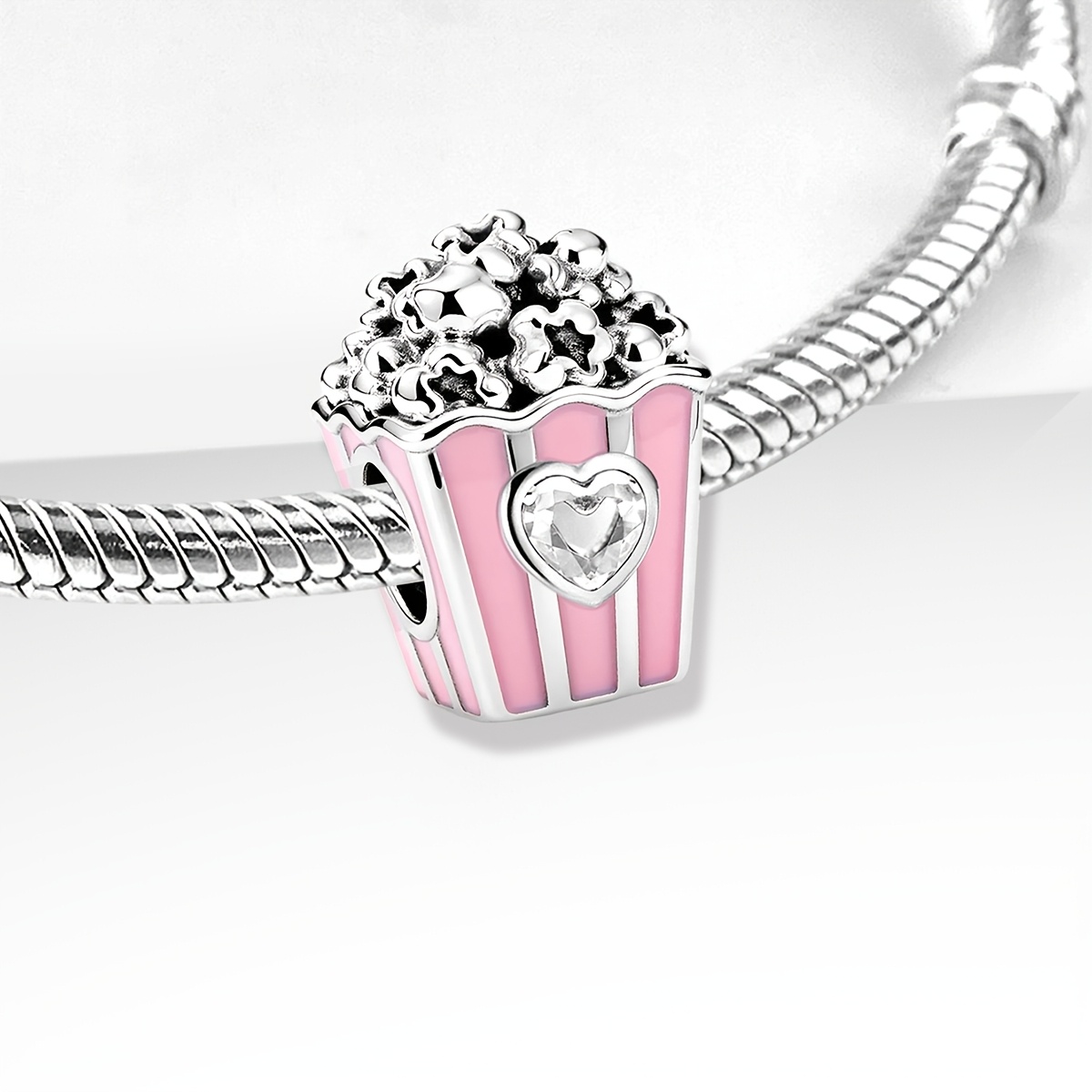 Women's 925 Silver Popcorn DIY Pendant Beaded